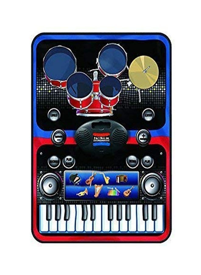 Jet Roy 2-in-1 Drum & Piano Combo Educational Musical Play mat w/ 8 Musical Instruments, 5pcs Drum Set, 10 Demos, 24-Key Keyboard, Built-in Speaker, Record Function - Image 1